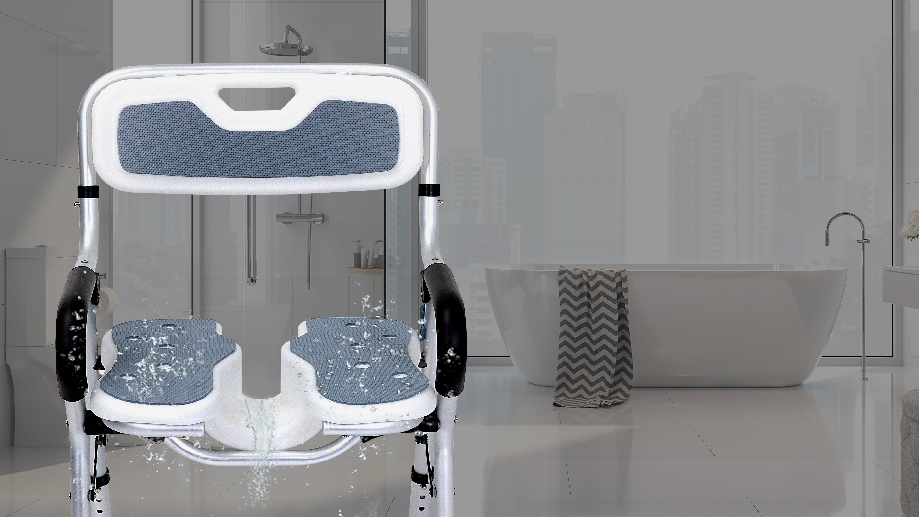 折りたたみシャワーチェア 4段階高さ調節可能 軽量 お風呂椅子 介護に最適 Amazon.co.jp: お風呂椅子 介護用品 折りたたみシャワーチェア 浴室